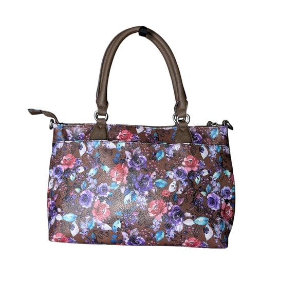Rosetti Stunning Multi color Floral Brown Women's Handbag Fall Like New - Picture 2 of 13